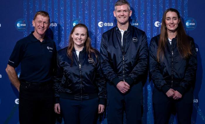 ESA astronauts Tim Peake, Meganne Christian, John McFall the world's first para-astronaut and Rosemary Coogan