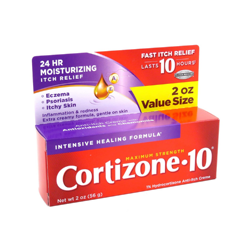 Cortizone 10 Maximum Strength Intensive Healing Cream on a white background