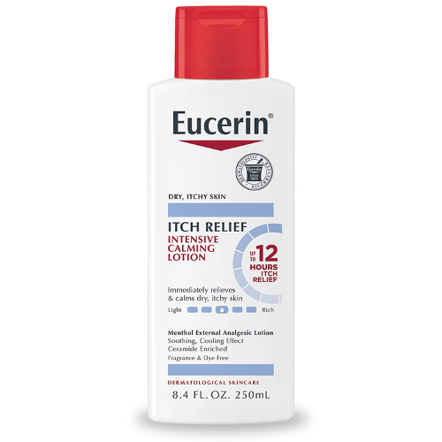 Eucerin Itch Relief Soothing Lotion on a white background